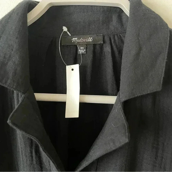 Madewell Lightspun Cover-Up Mini Shirtdress Black XS NWT - Picture 6 of 8